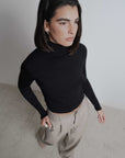 Pantalon rayé taille haute vue de dessus