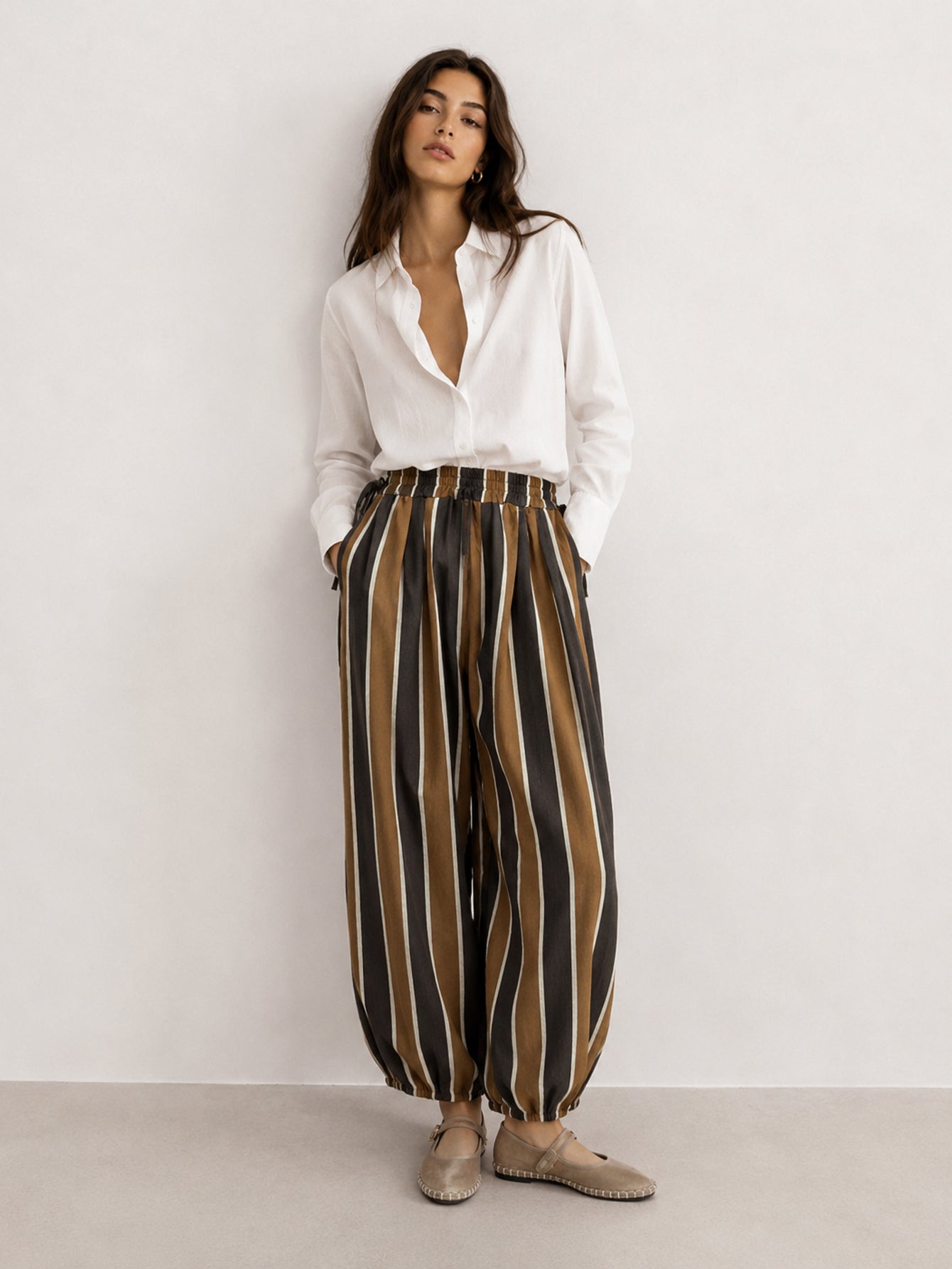 pantalon à rayures en coton vue 01