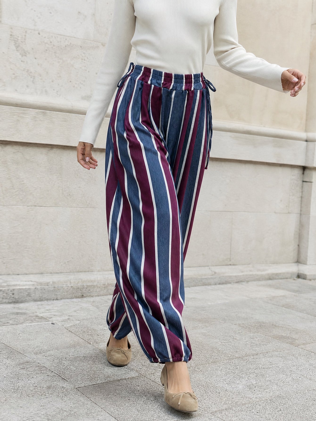 pantalon à rayures en coton vue 11