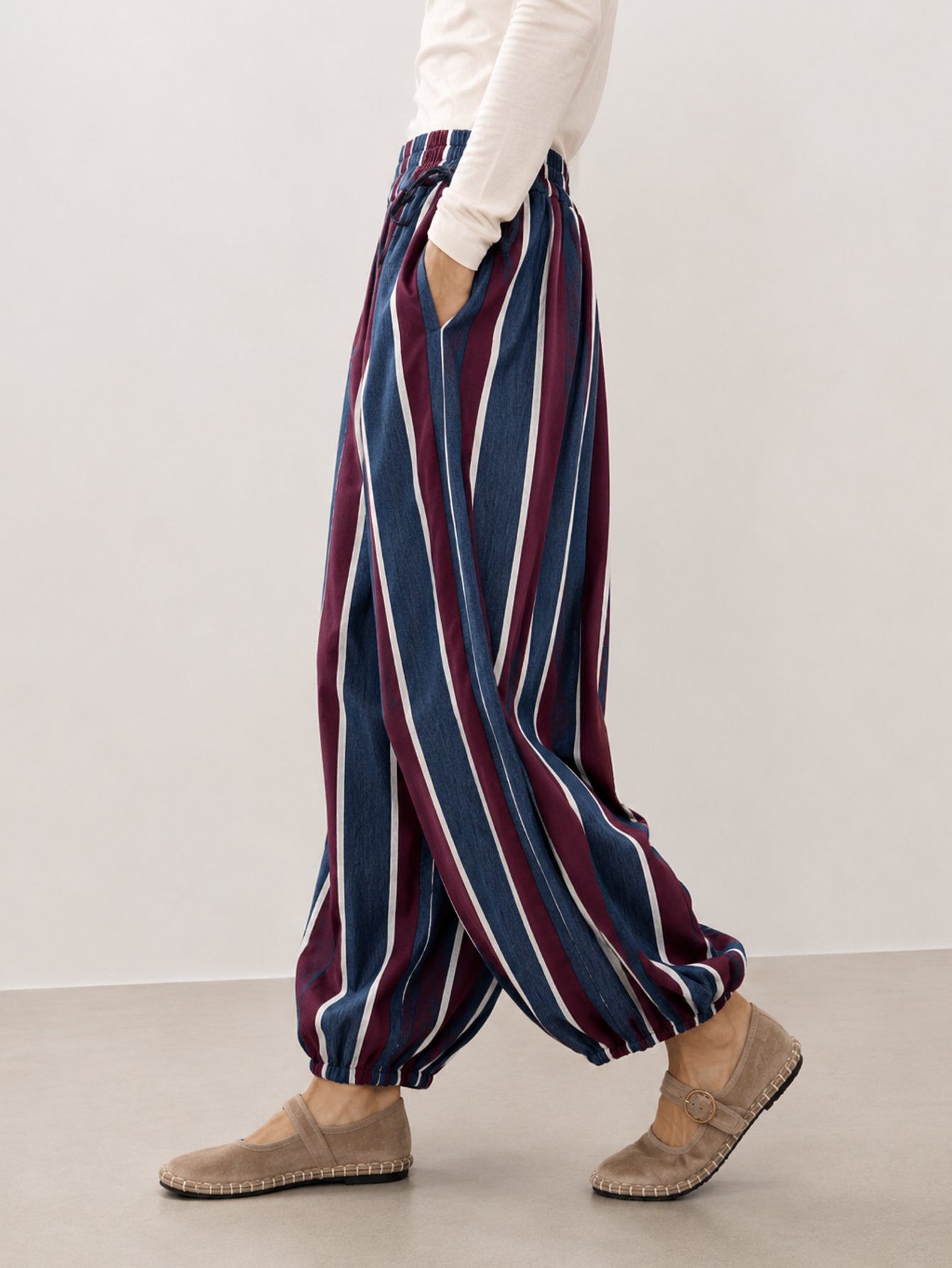 pantalon à rayures en coton vue 13