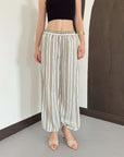pantalon large a rayures image 3