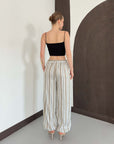 pantalon large a rayures image 5