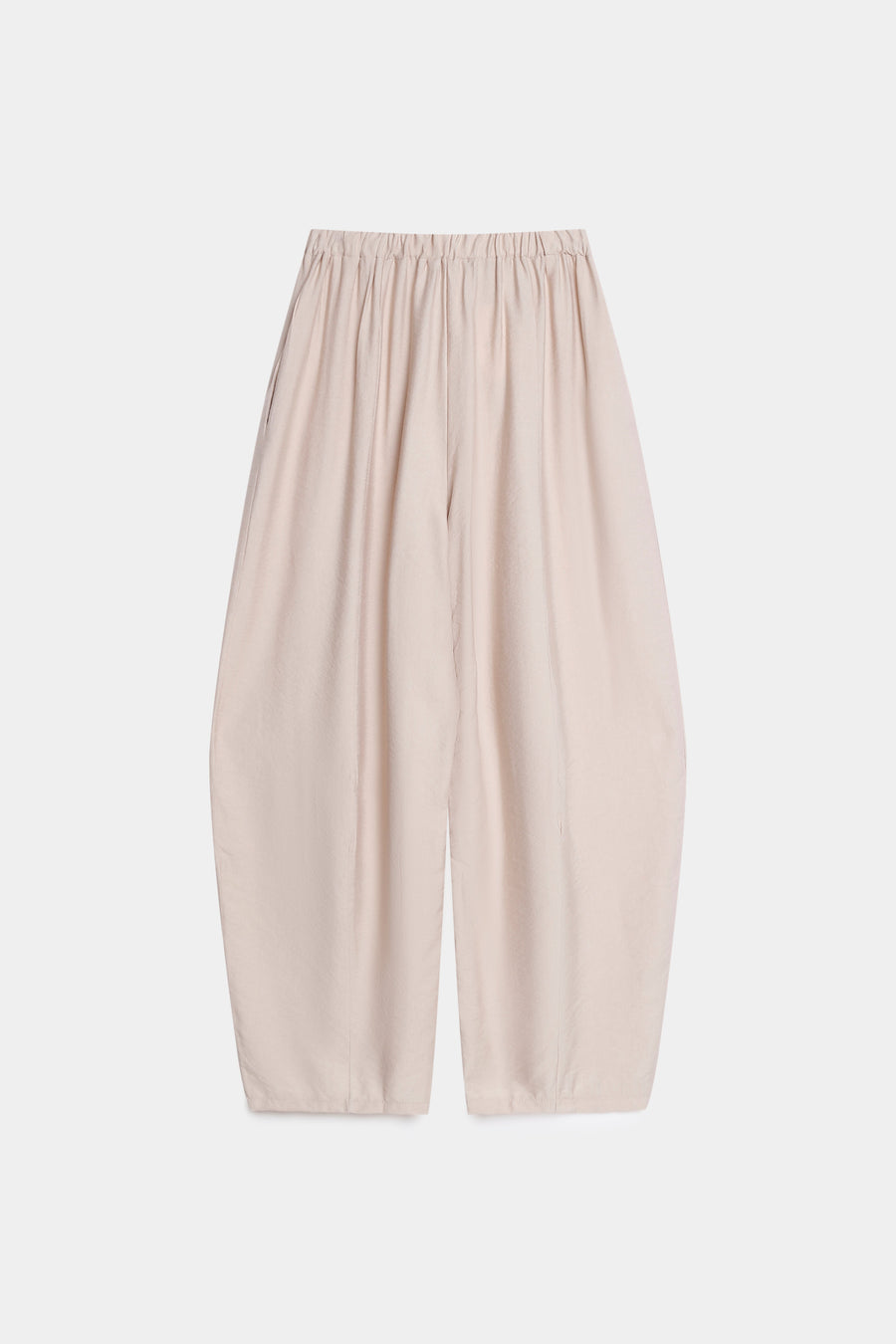 Pantalon ballon beige présenté à plat de dos