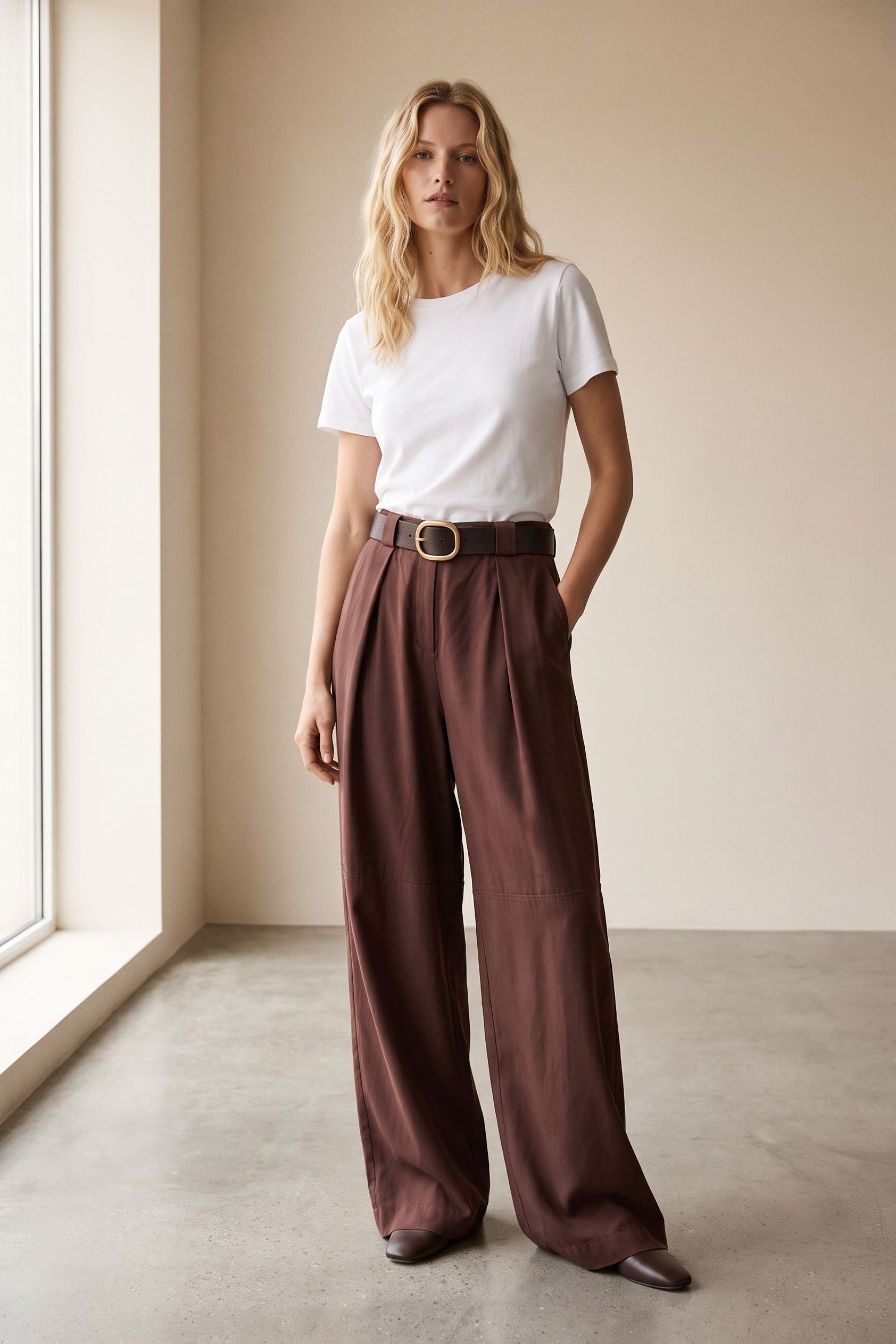 Pantalon barrel 7 8 en coton