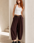 Pantalon barrel 7 8 en coton