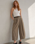 Pantalon barrel 7 8 en coton