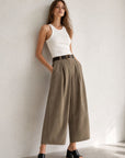 Pantalon barrel 7 8 en coton