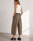 Pantalon barrel 7 8 en coton