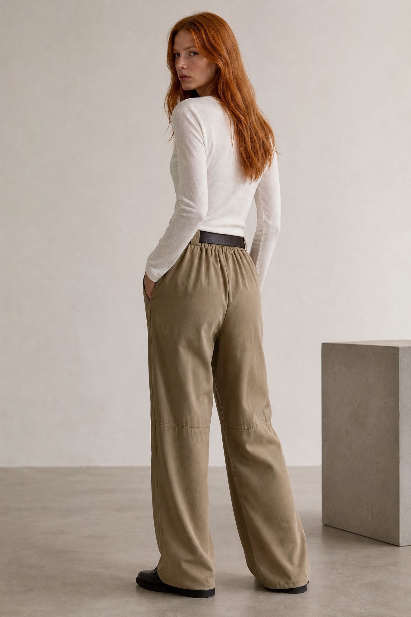 Pantalon barrel 7 8 en coton