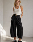 Pantalon barrel 7 8 en coton