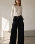 Pantalon barrel 7 8 en coton
