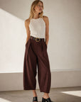 Pantalon barrel 7 8 en coton