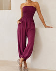 Combinaison fluide bordeaux poches