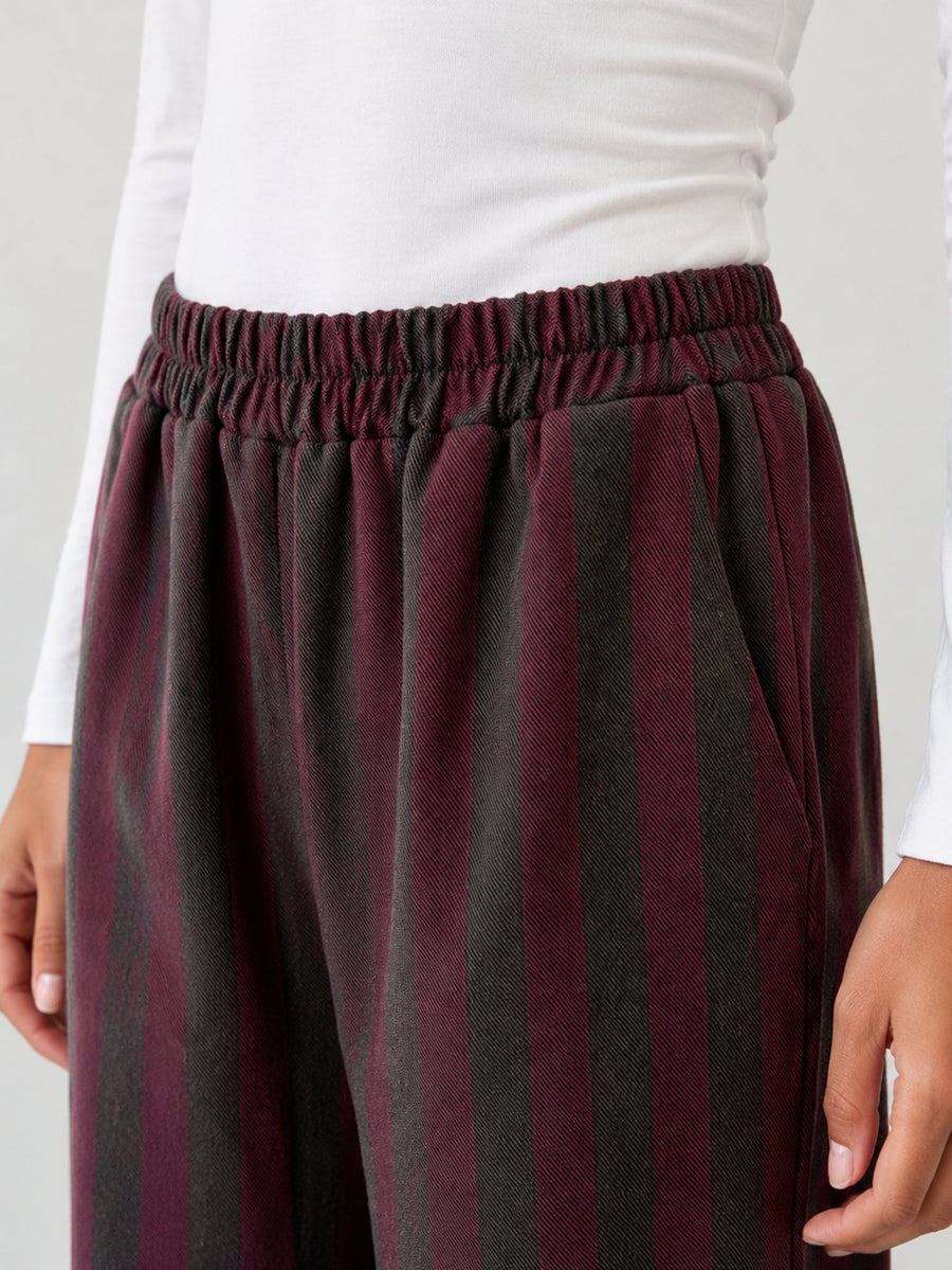 Pantalon rayé en coton mélangé pour femme vue 07
