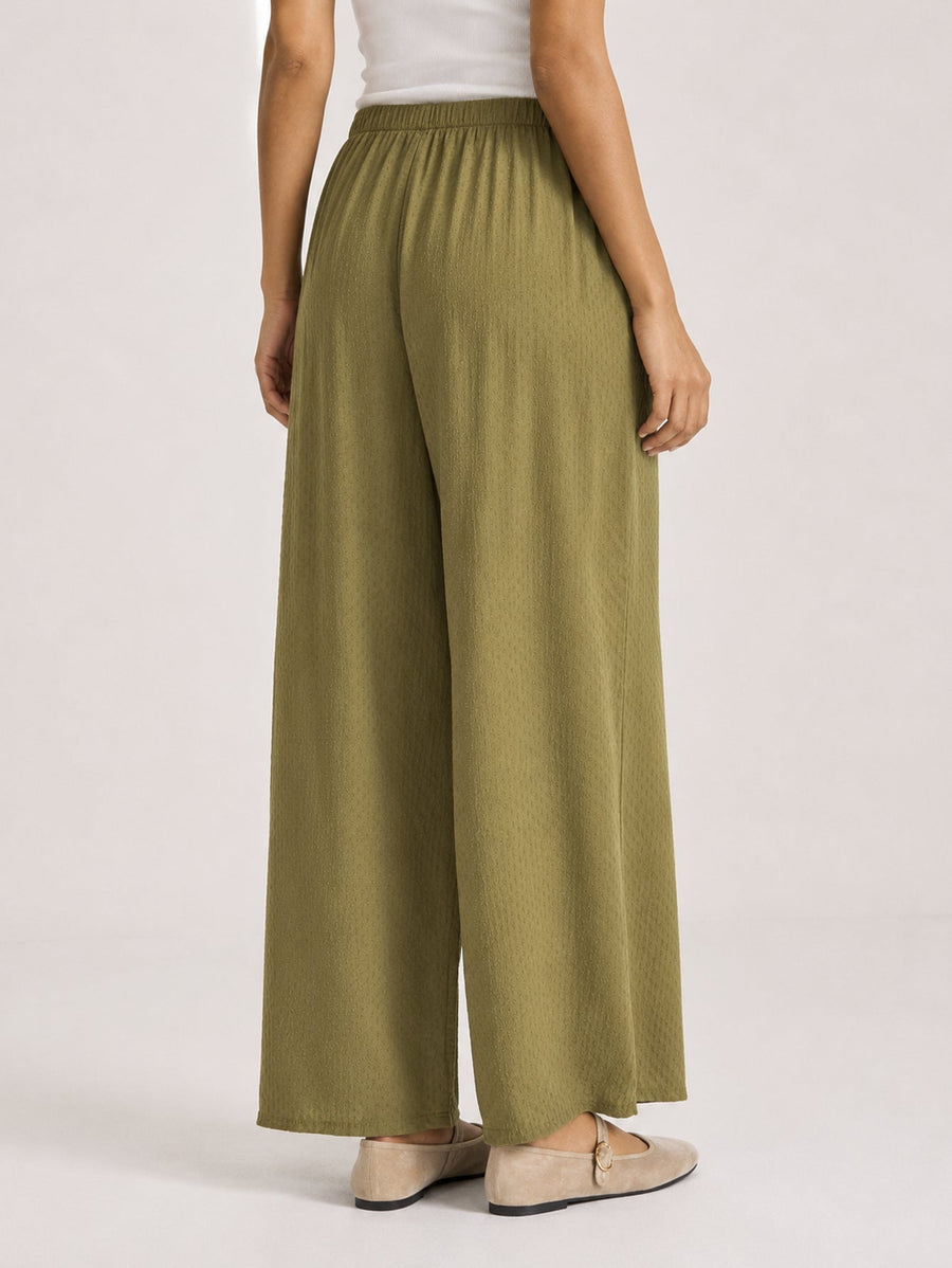 pantalon fluide vert olive dos