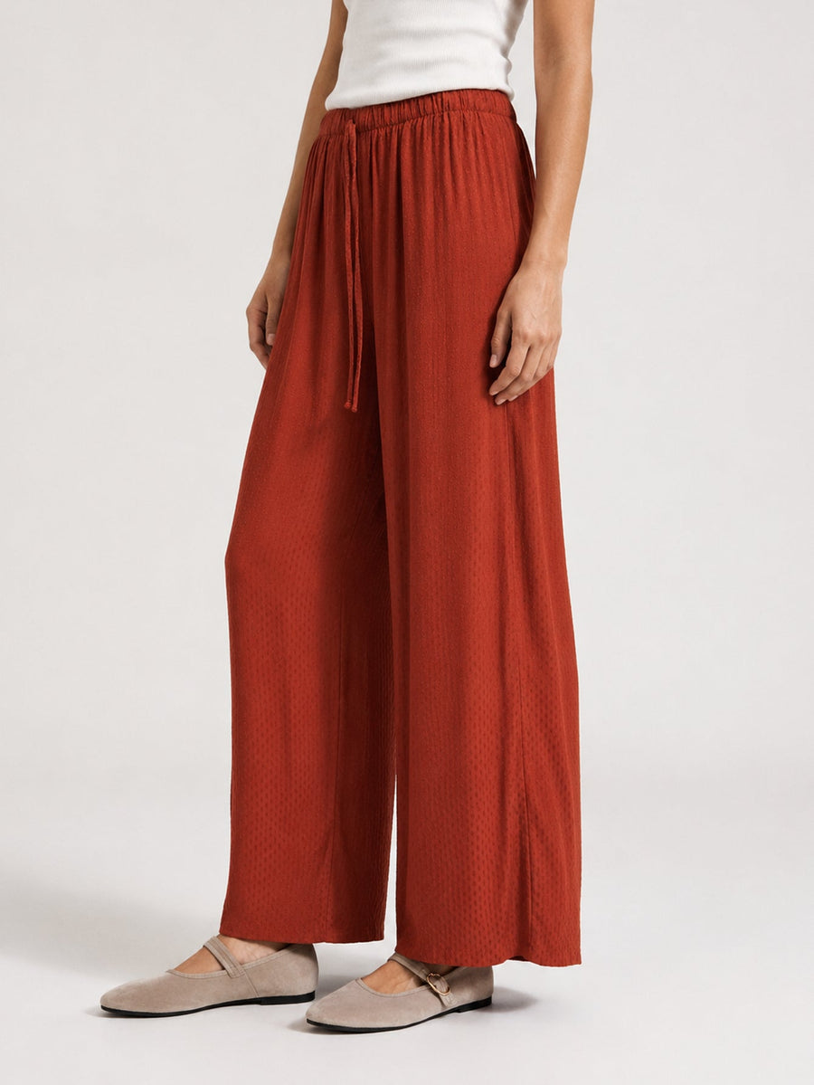 pantalon palazzo rouille profil