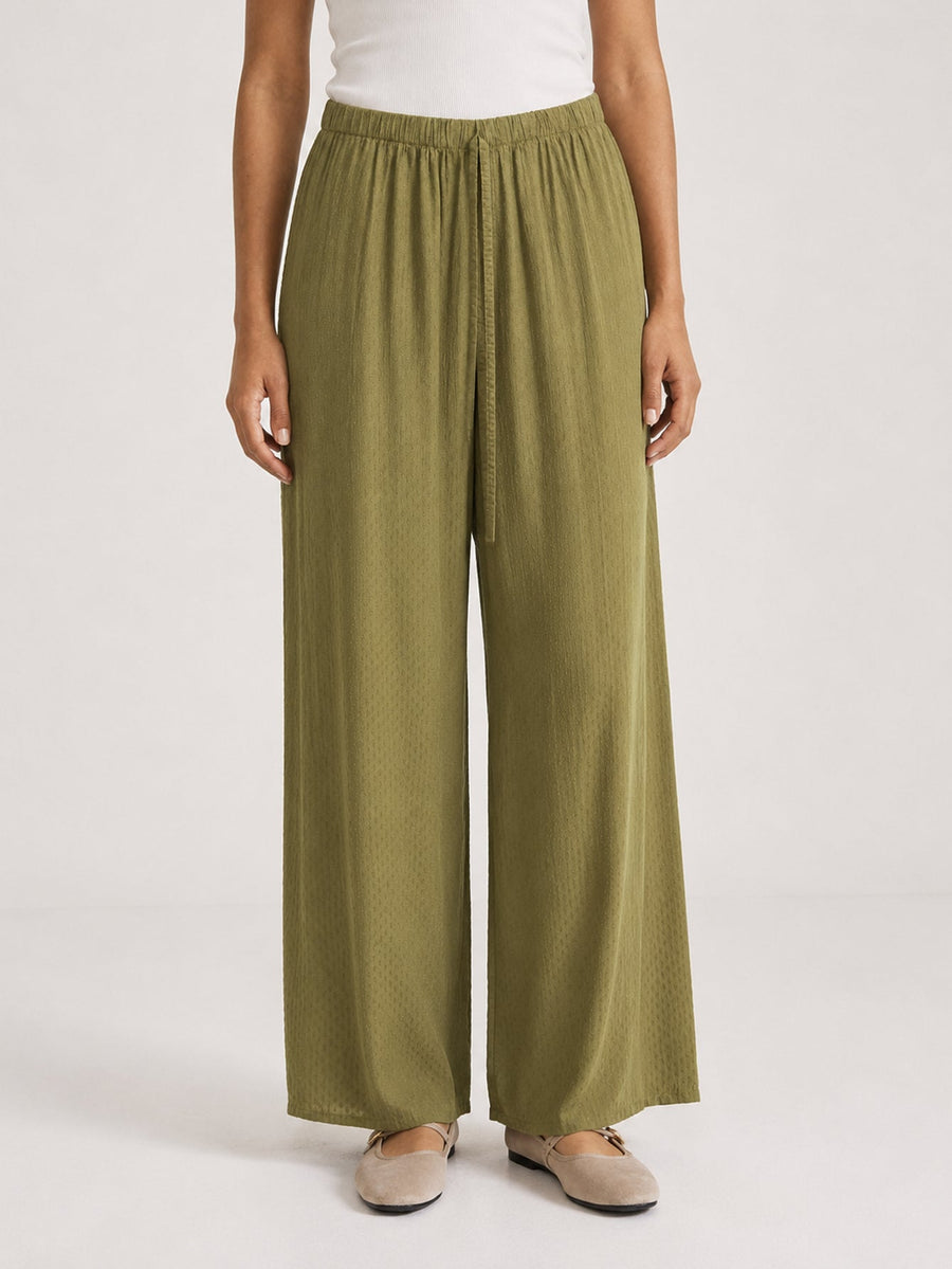 pantalon fluide vert olive studio