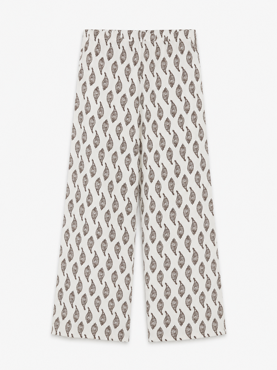 pantalon large imprime cachemire texture image 1