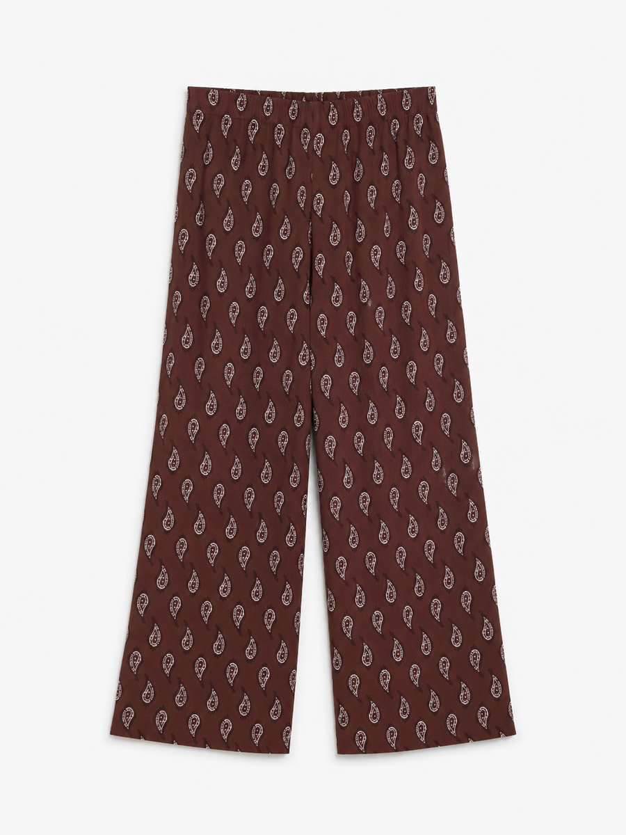 pantalon large imprime cachemire texture image 3
