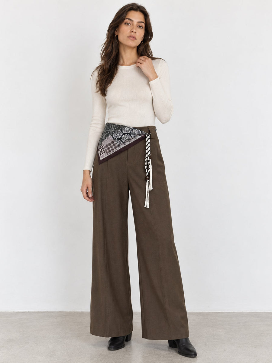 Silhouette pantalon large kaki
