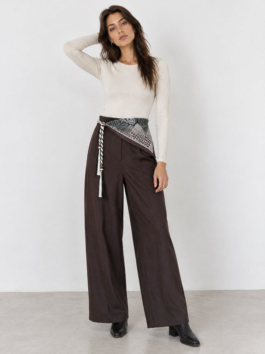 Silhouette pantalon large marron