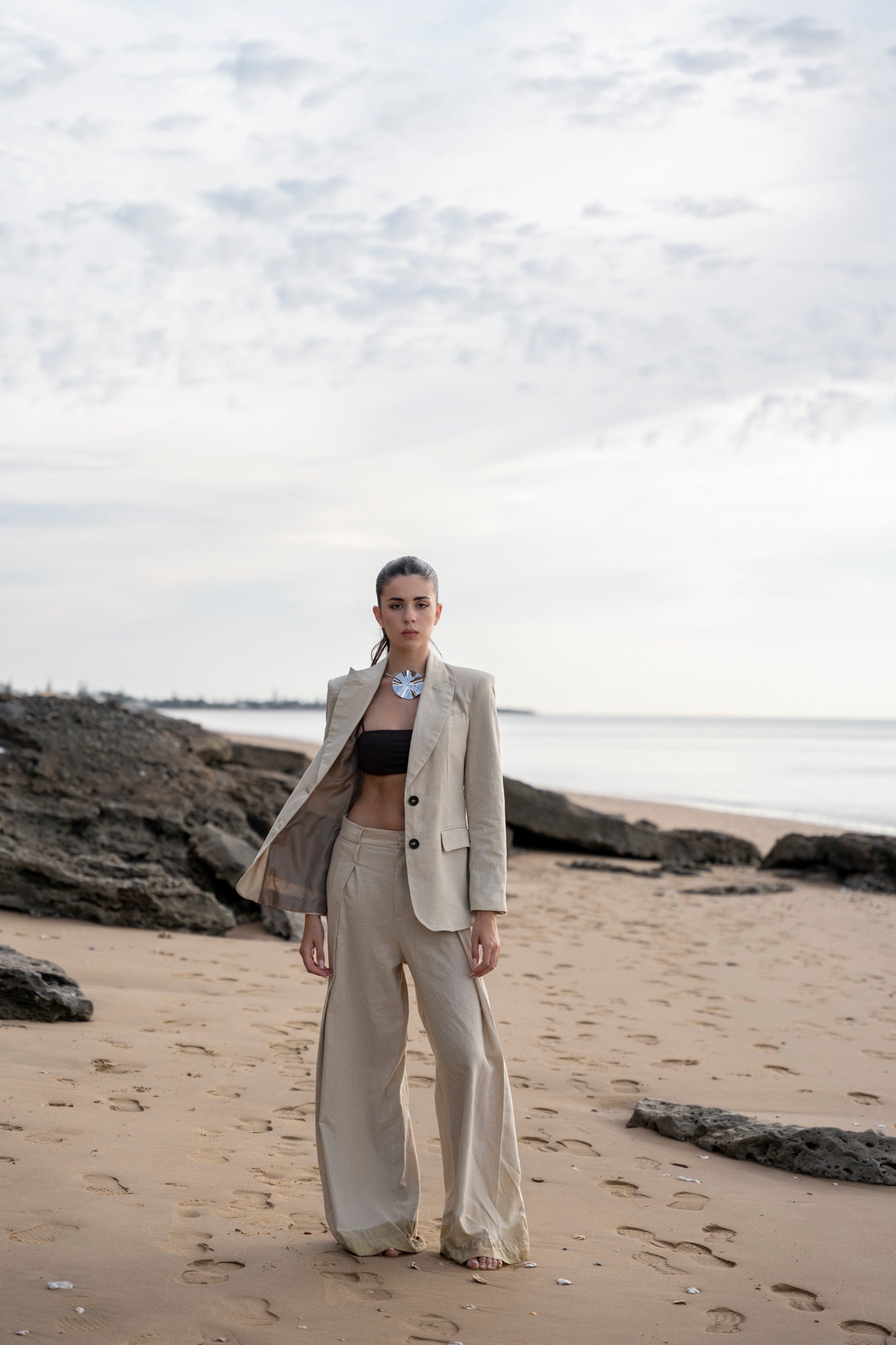 Pantalon oversize en lin Sapiato