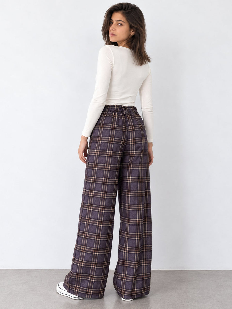 pantalon palazzo bordeaux vue dos