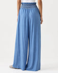 pantalon palazzo bleu vue de dos