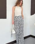 top13836 pantalon palazzo blanc a pois image 1