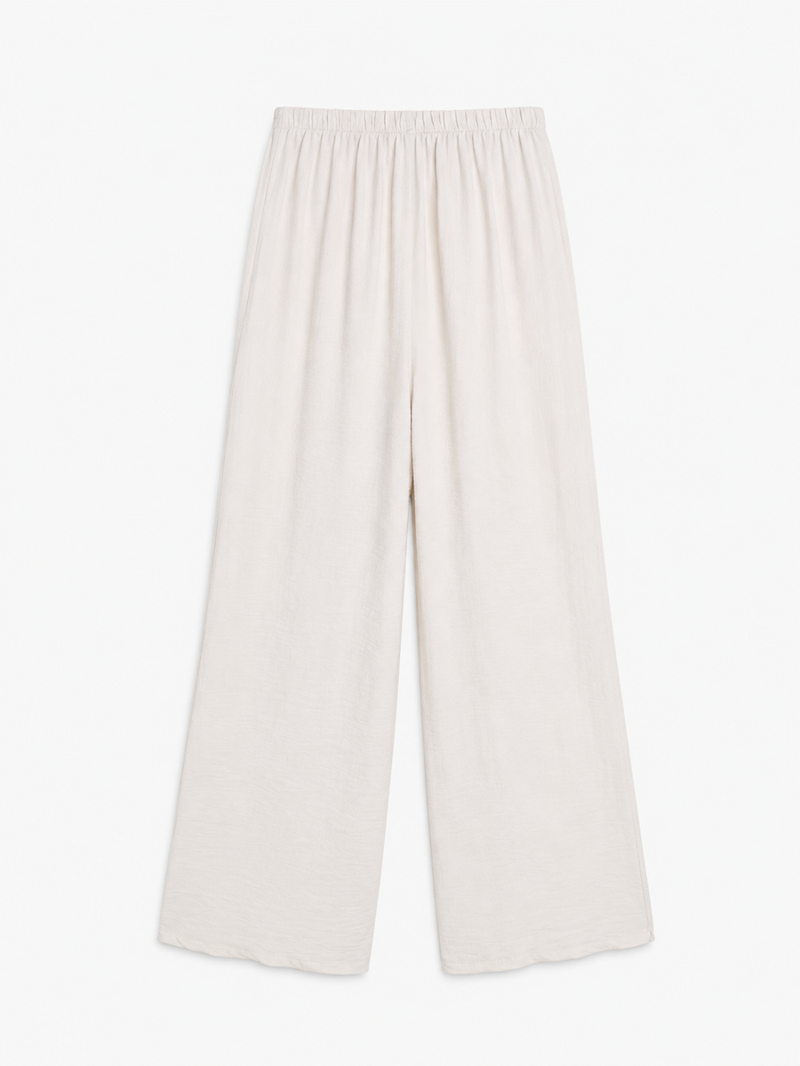 pantalon large en viscose a ceinture cloutee image 2