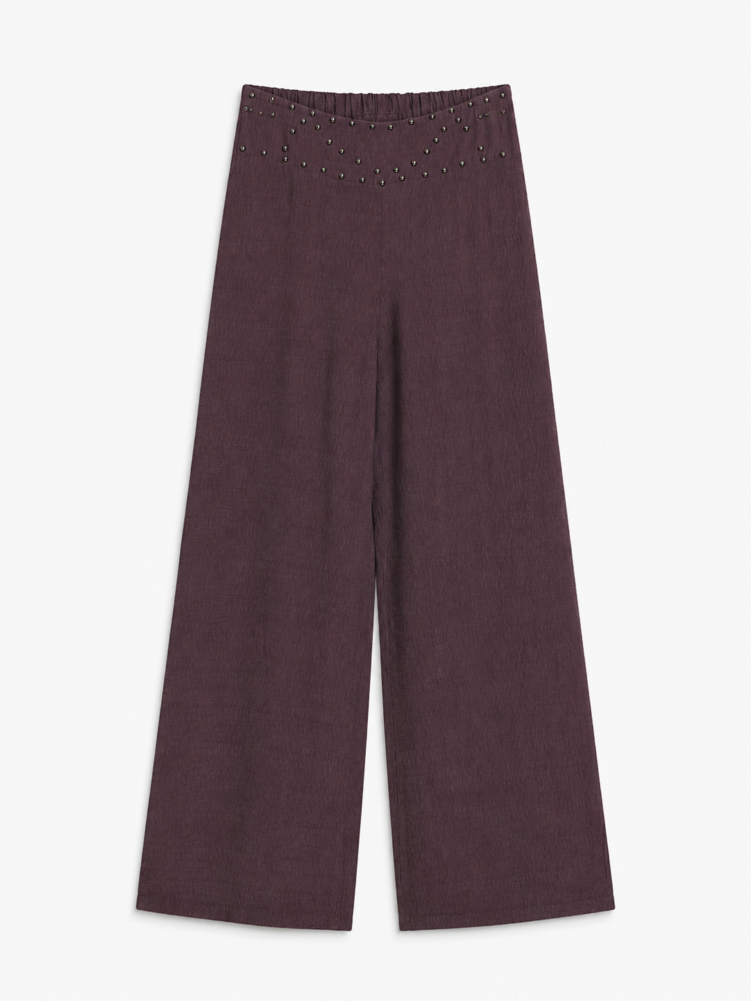 pantalon large en viscose a ceinture cloutee image 3