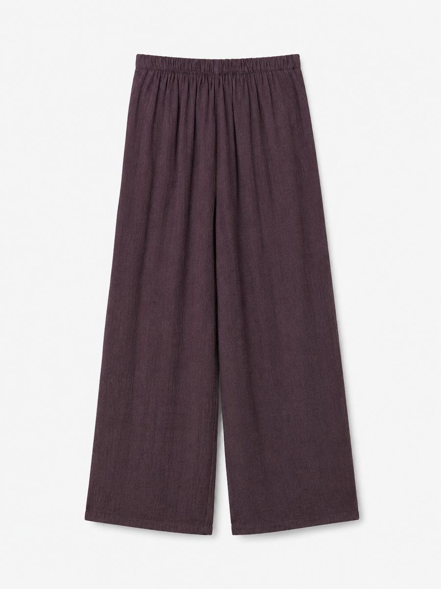 pantalon large en viscose a ceinture cloutee image 4