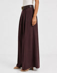 pantalon palazzo marron vue profil