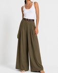 pantalon palazzo kaki vue entière