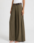pantalon palazzo kaki vue profil