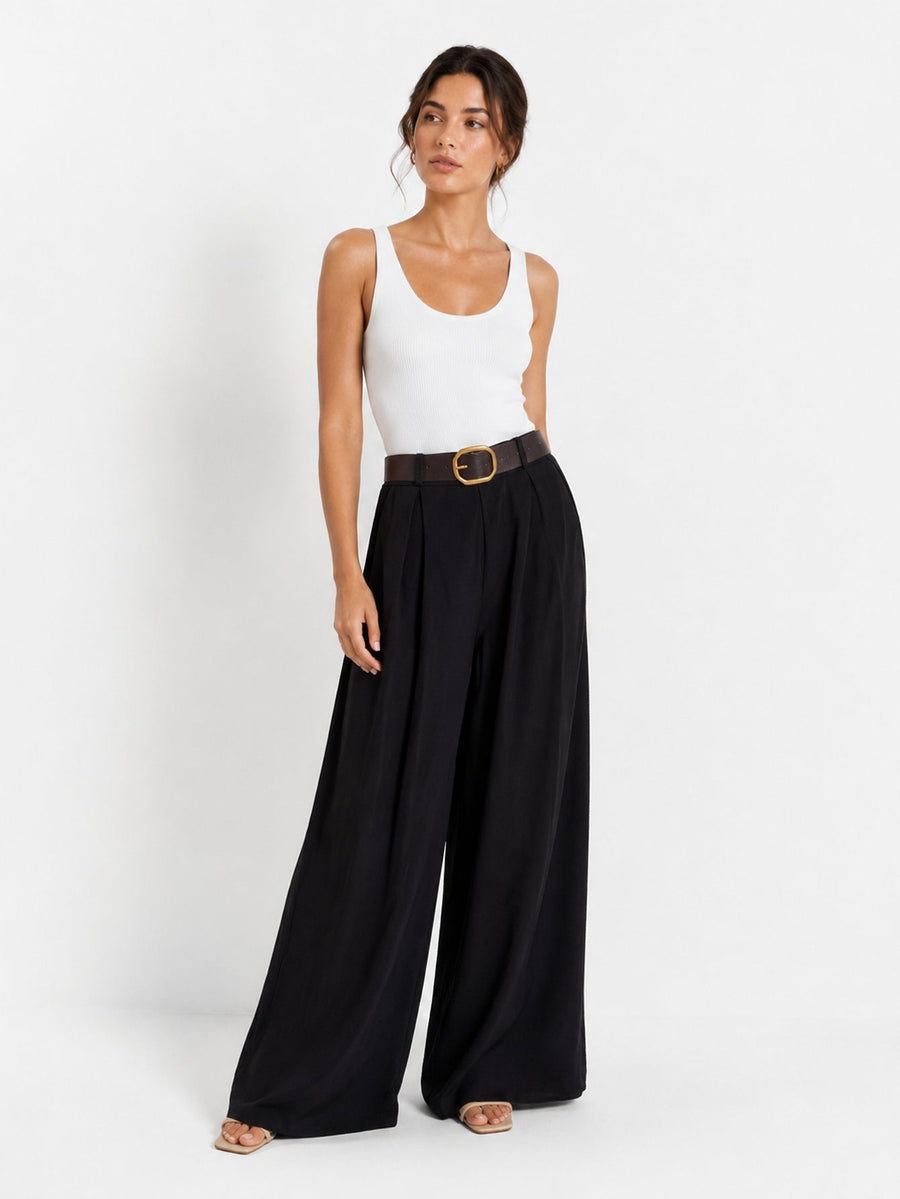 pantalon palazzo noir vue entière