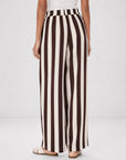 Pantalon palazzo rayé chocolat écru vue dos