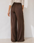 pantalon palazzo marron vue de côté