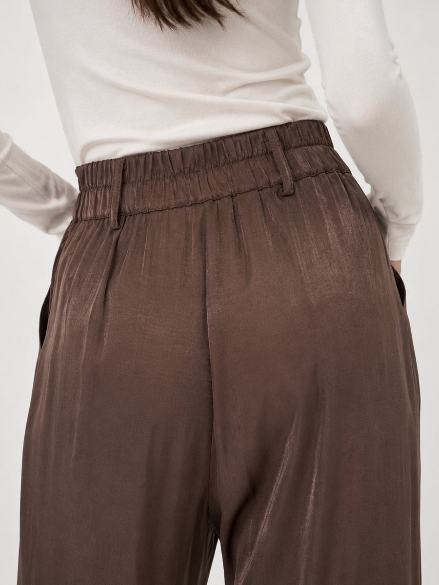 pantalon palazzo marron détail dos