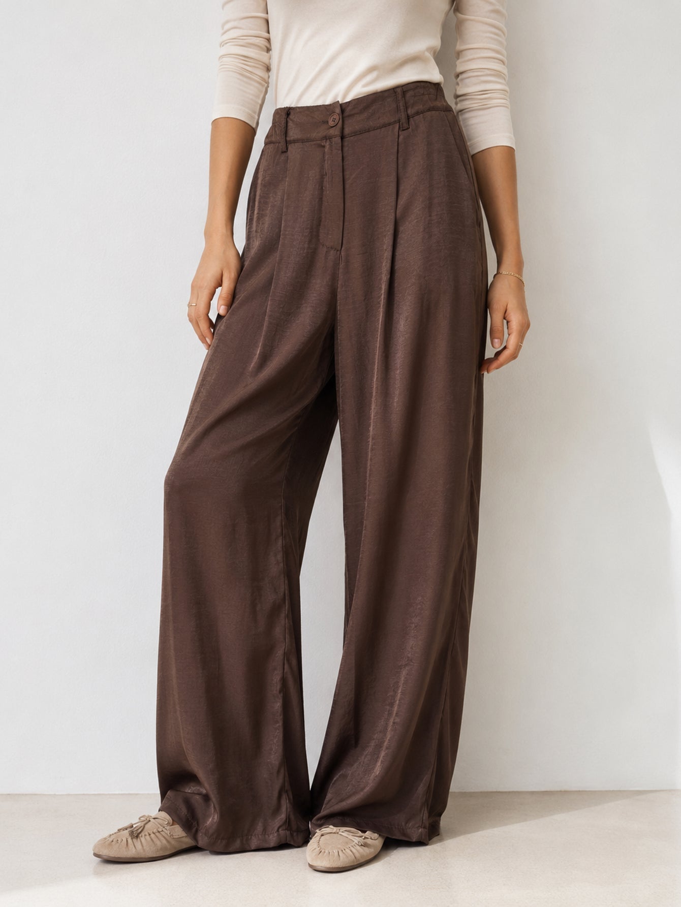 pantalon palazzo bordeaux ceinture dos élastiqué