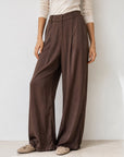 pantalon palazzo bordeaux ceinture dos élastiqué