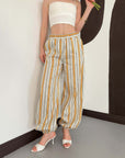 pantalon jogger raye en maille fluide image 3