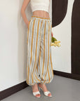 pantalon jogger raye en maille fluide image 4