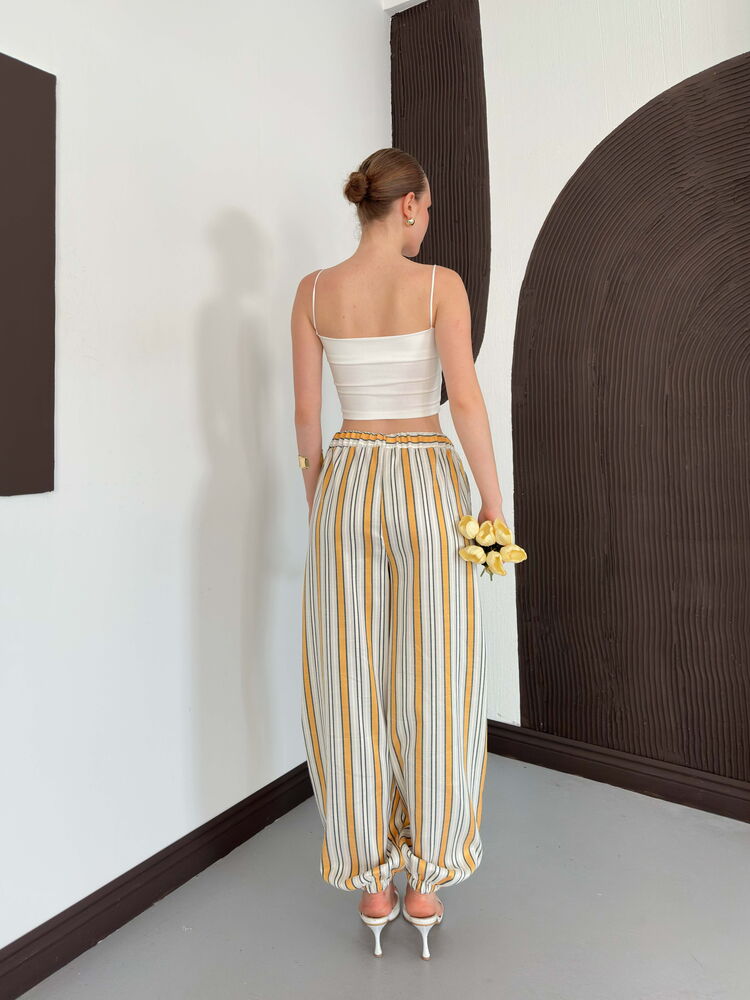pantalon jogger raye en maille fluide image 5