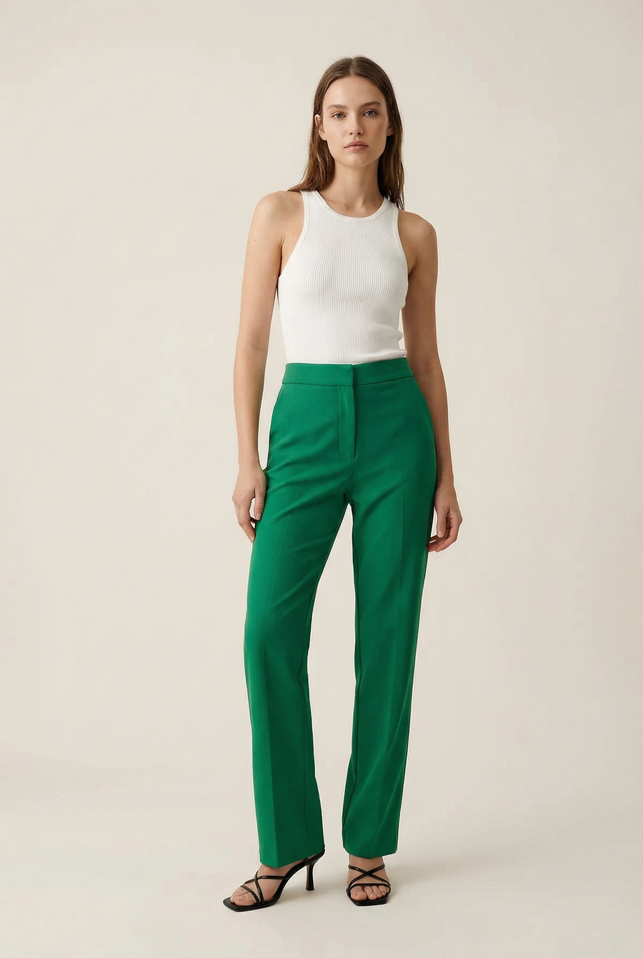 Pantalon Vert Droit casual vue portée