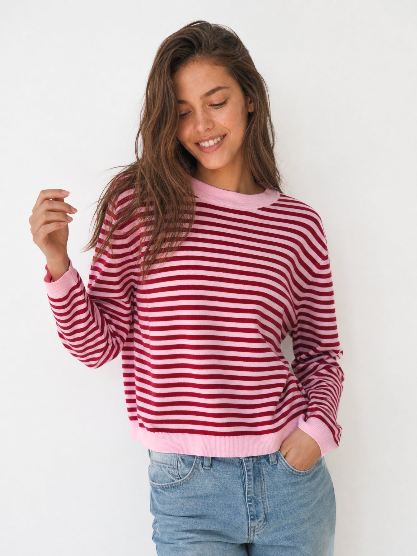pull à rayures en maille vue 02