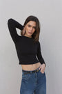 Knitted sweater - black / XS