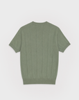 Pull vert sauge à plat dos