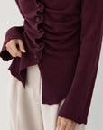 Pull bordeaux col rond