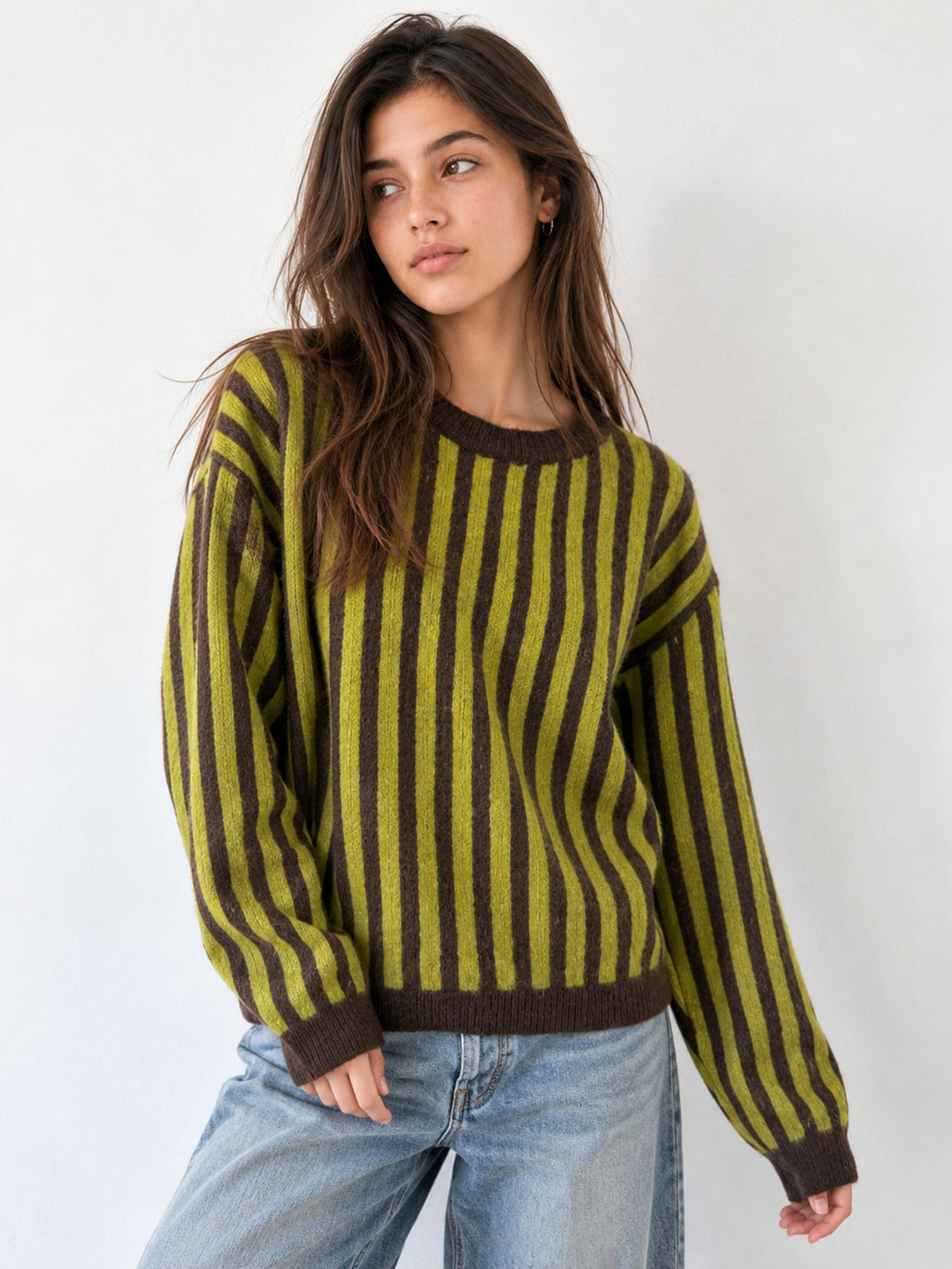 pull rayé bordeaux en mouvement
